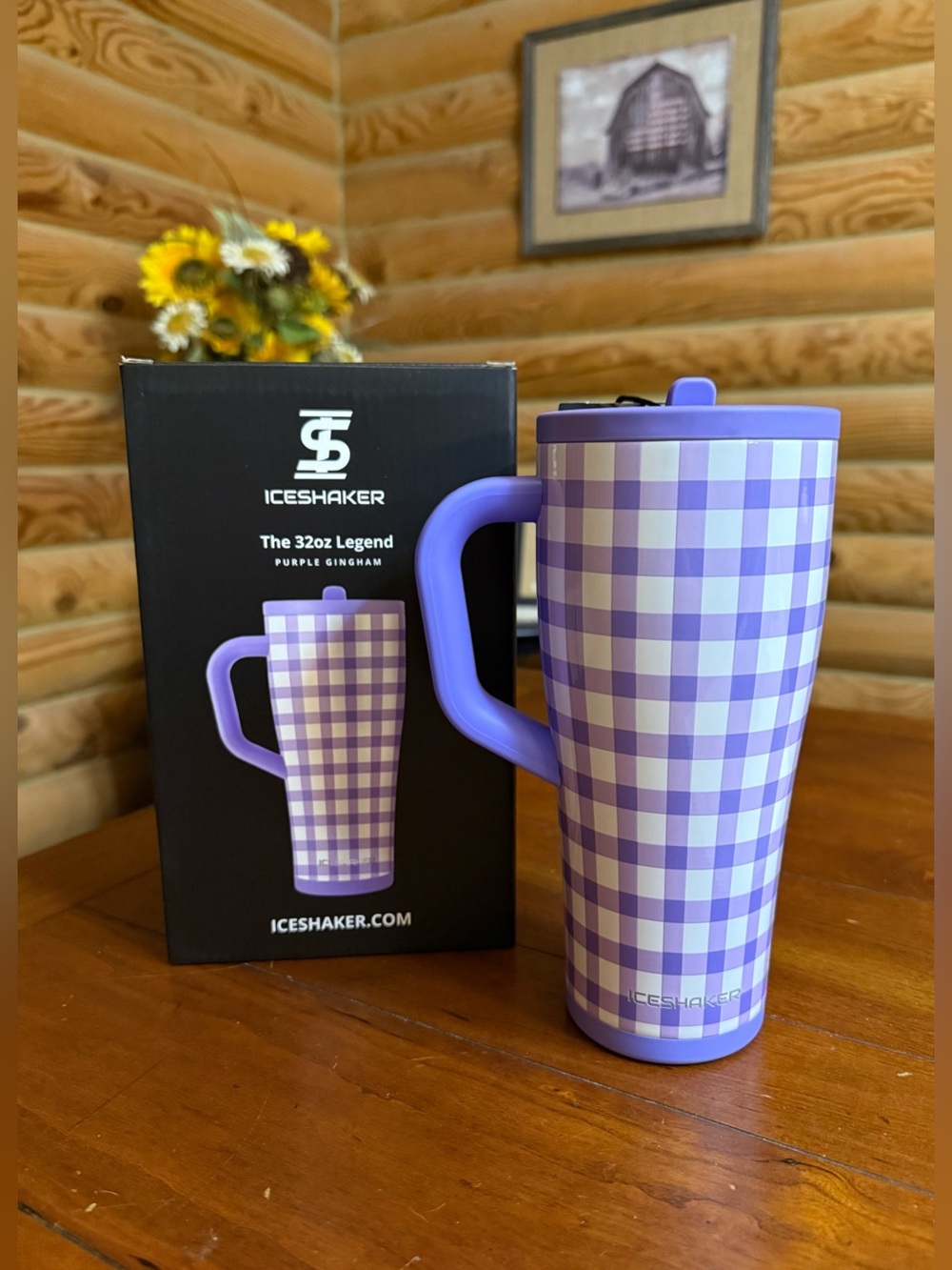 PURPLE GINGHAM ICESHAKER 32oz Legend Series Shaker Tumbler